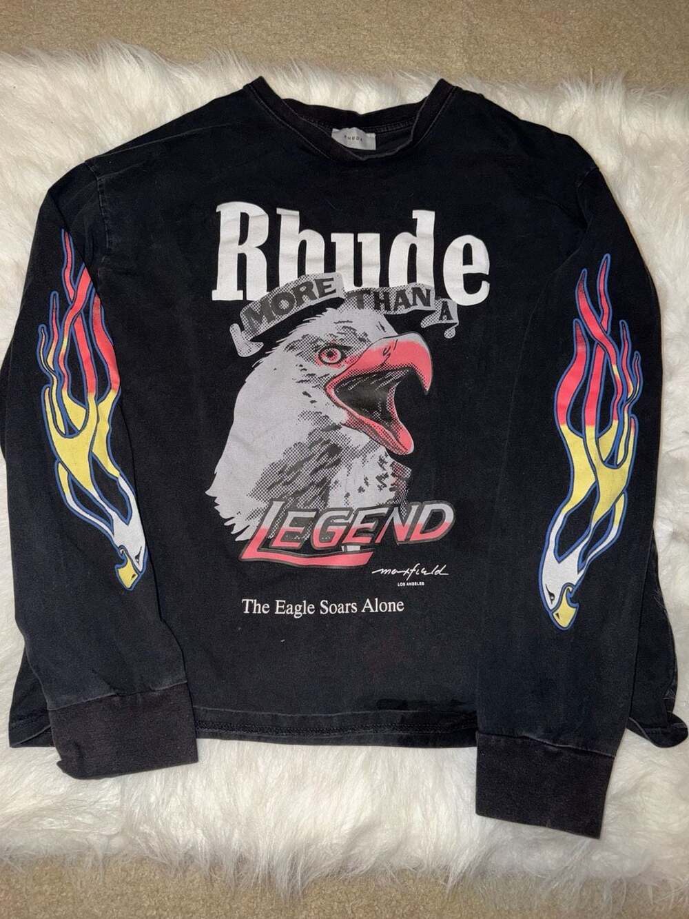 Rhude x Maxfield More Than A Legend Eagle Long Sleeve T-Shirt